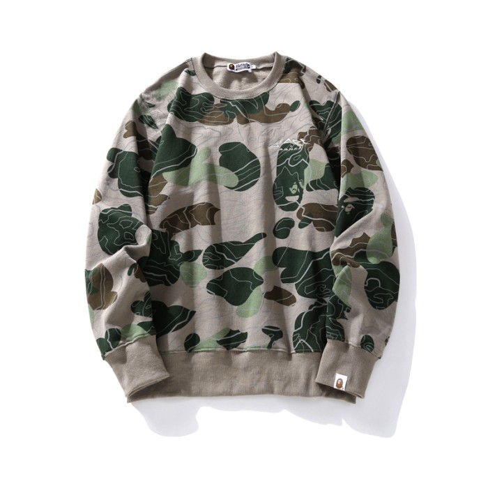 Layered Camouflage Pullover Crew Neck Sweatshirt 2 colors