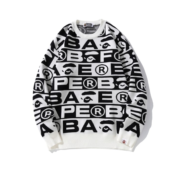 Large Letter Print Crew Neck Sweater 3 colors