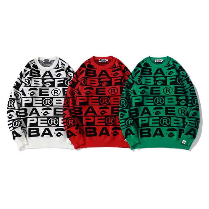 Large Letter Print Crew Neck Sweater 3 colors