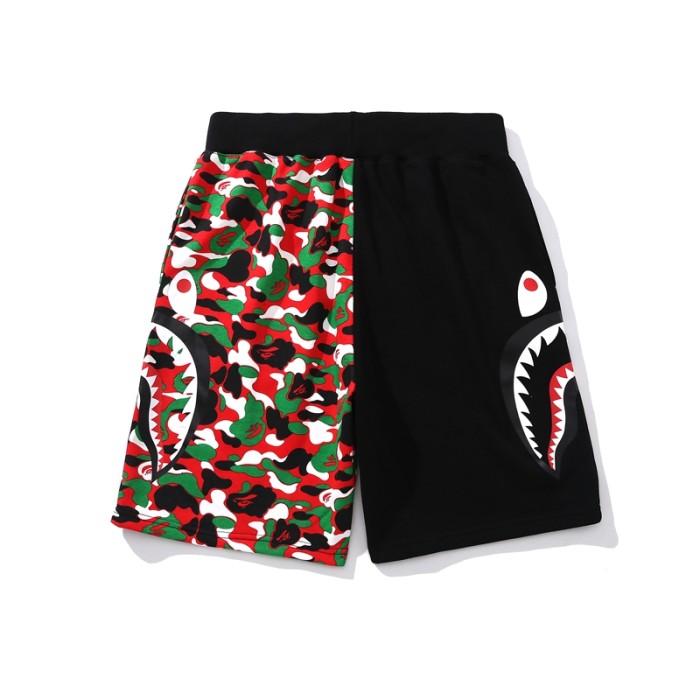 Red Camo Black Mix Colors Shark Face Shorts