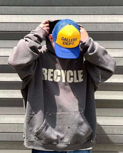 1:1 quality version Pulled Hair Large Letter Print Hooded