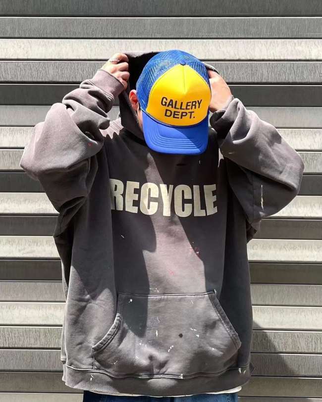 [Big & Tall for weights up to 260 lbs]1:1 quality version Pulled Hair Large Letter Print Hooded
