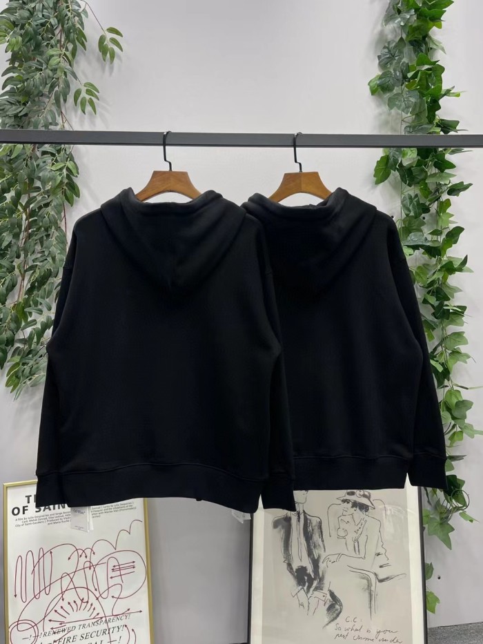 1:1 quality version Ribbed Print Hooded Sweatshirt
