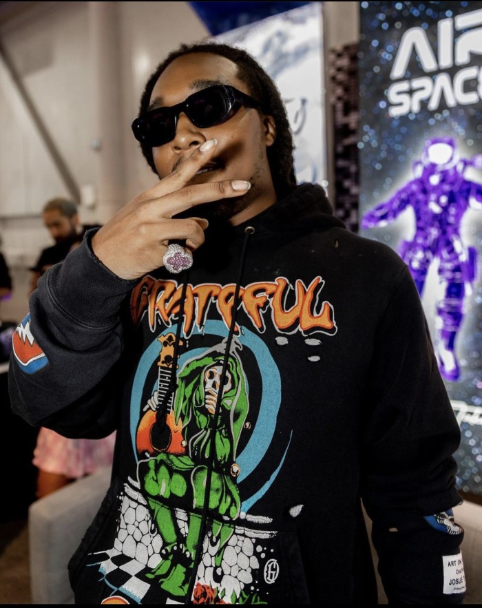 [Big & Tall for weights up to 260 lbs]1:1 quality version Alphabet Devil Print Hooded Sweatshirt