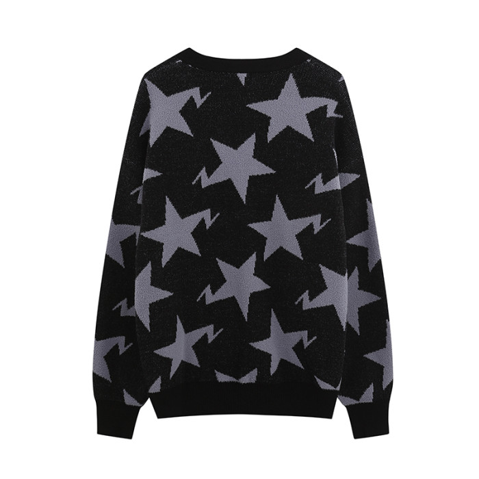 Knitted Star Print Cardigan 2 colors