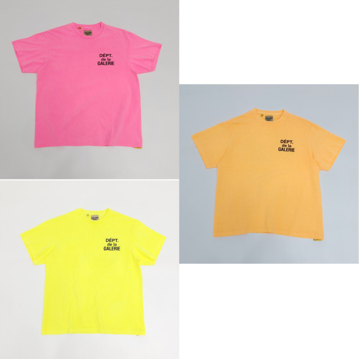 1:1 quality version Fluorescent Letter Print tee 3 colors