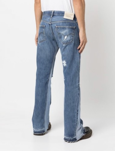1:1 quality version Old spliced ripped jeans