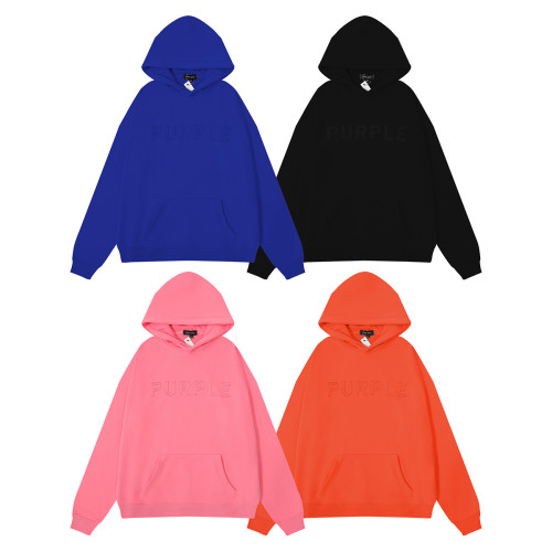 Monogrammed Same Color Embroidered Sweatshirt Hoodie 4 colors