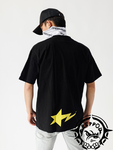 Ape Head Letter Clash Color Star Print Short Sleeve tee 2colors
