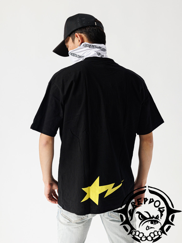 Ape Head Letter Clash Color Star Print Short Sleeve tee 2colors