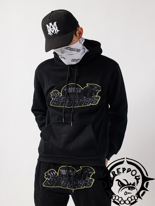 Yellow Tiger Embroidered Sweatshirt Hoodie
