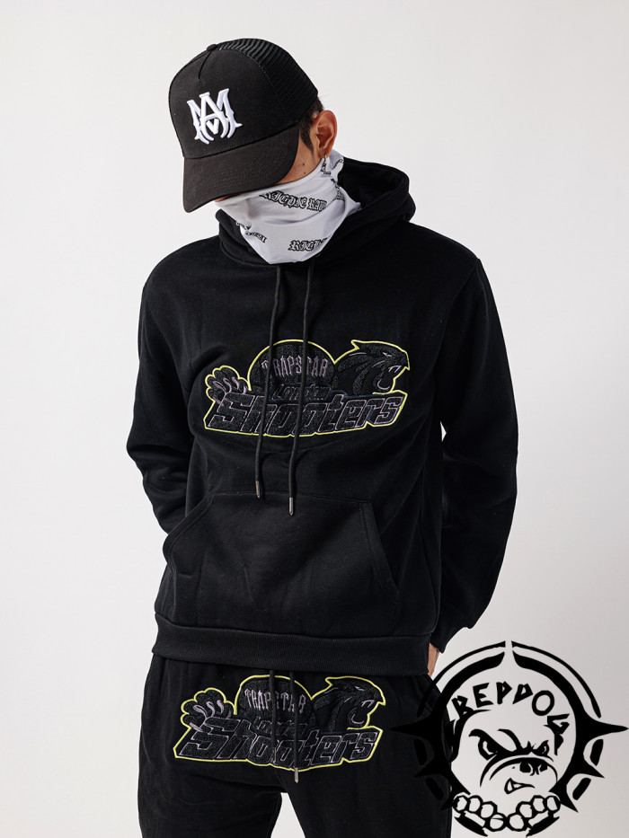 Yellow Tiger Embroidered Sweatshirt Hoodie
