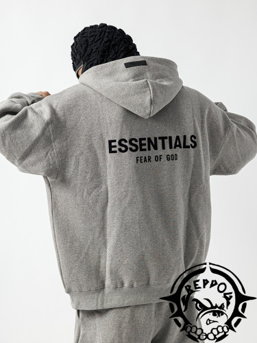 1:1 quality version Black flocking monogrammed hoodie