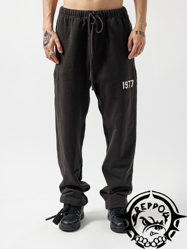 1:1 quality version 1977 flocking printed Straight cylinder pants