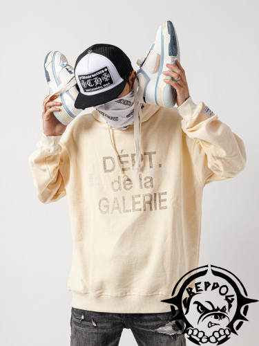 Big logo wear inside-out hoodie