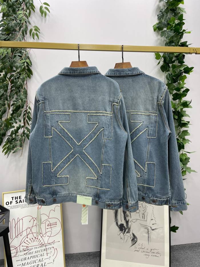 1:1 quality version Embroidered Appliquéd Arrowhead Section Denim Jacket
