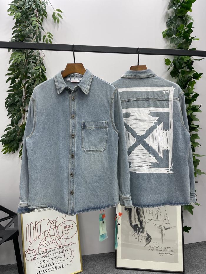 1:1 quality version Graffiti Arrow Section Denim Shirt Jacket