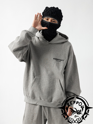 1:1 quality version Black flocking monogrammed hoodie