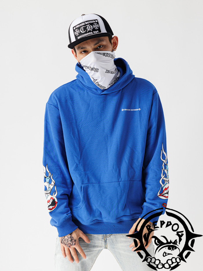 CH Mattyboy fire hoodie blue