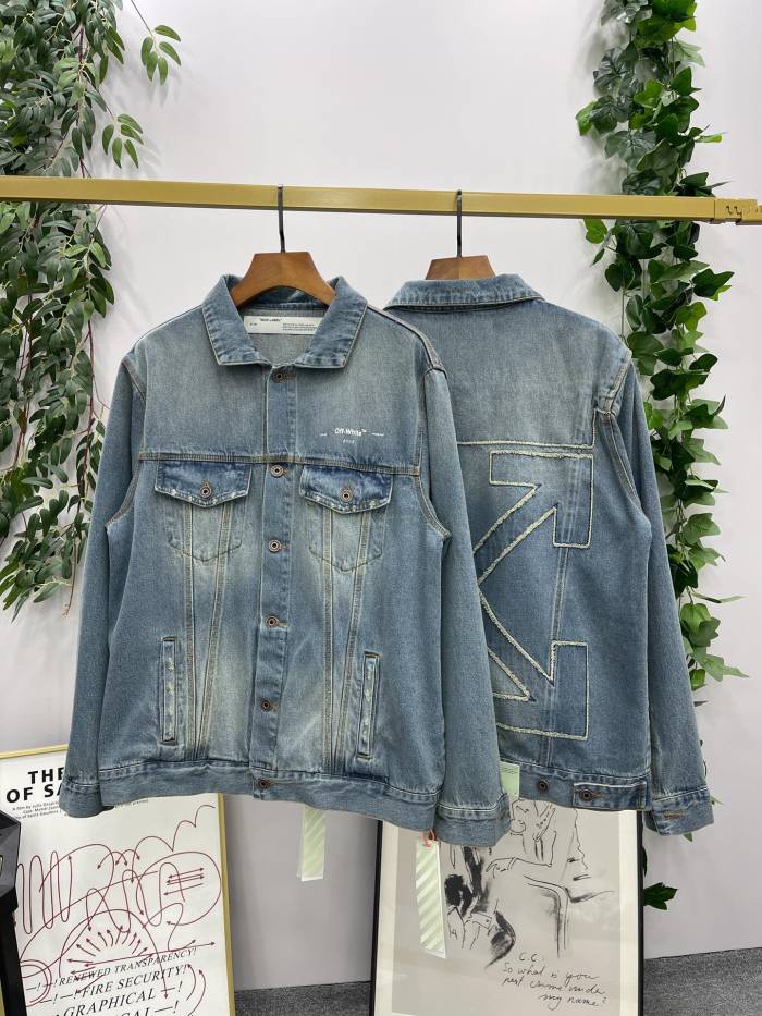 1:1 quality version Embroidered Appliquéd Arrowhead Section Denim Jacket