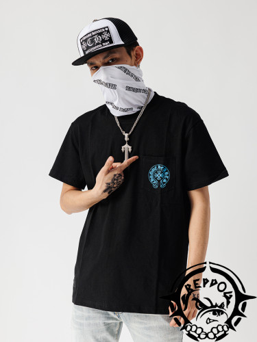 1:1 quality version Blue horseshoe cross tee