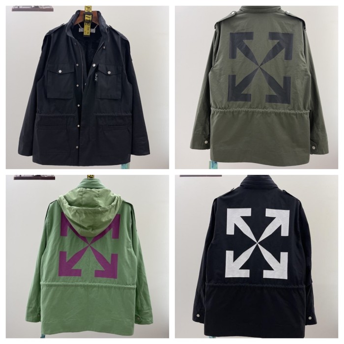 1:1 quality version Military Multi-Pocket Trench Coat Hoodie Jacket