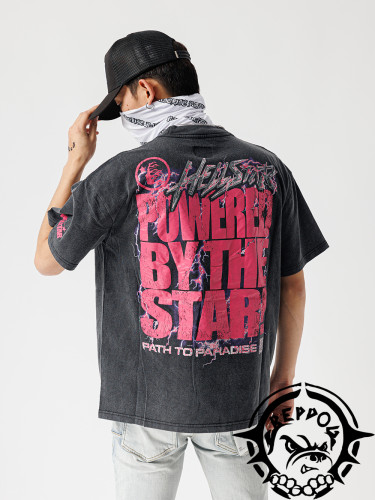 [buy more save more] Helmet Printed Back Letter tee