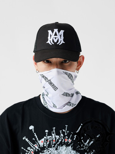 AM Embroidered lettered mesh hat-