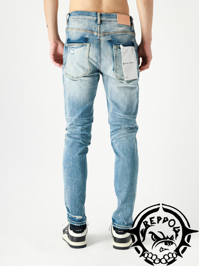 1:1 quality version Worn washed jeans