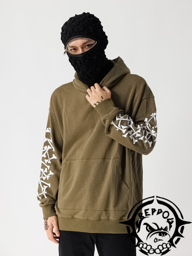 [buy more save more] Double Arm Bones Print Hoodie 3colors
