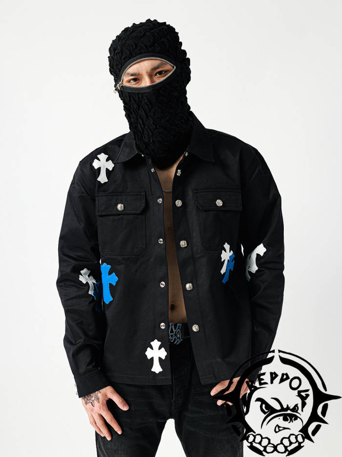 1:1 quality version Patchwork Cross-Patch Denim shirt