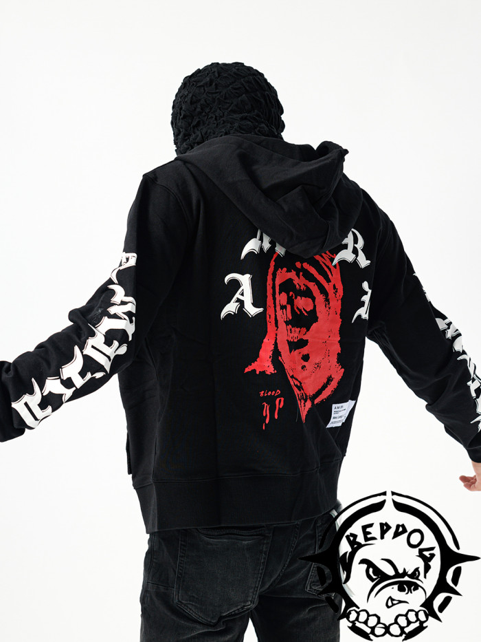 1:1 quality version Sanskrit skull zipper hoodie