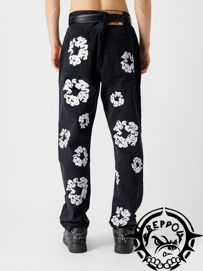 1:1 quality version High Street Cottonwood print jeans pants 2 colors