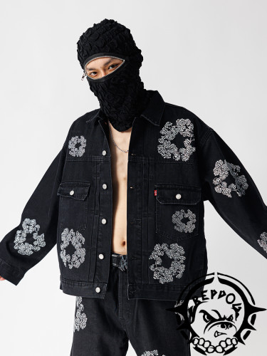 [buy more save more] 1:1 quality version artificial diamond cottonwood denim jacket