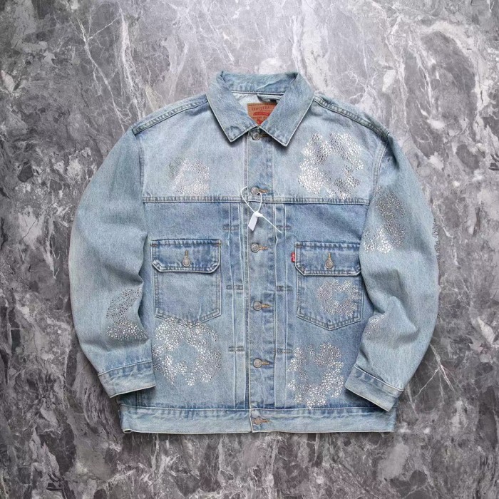 [buy more save more] 1:1 quality version artificial diamond cottonwood denim jacket 24631038