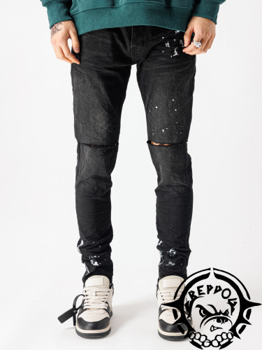 [buy more save more] 1:1 quality version White Oil Graffiti Jeans