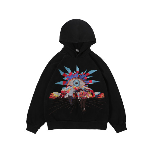 One-Eyed Portrait Print Sweatshirt Hoodie 2 colors