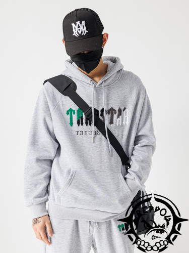 [50% Off]Green and Black Gradient Letter Towel Embroidered Hoodie 2 colors 22743377