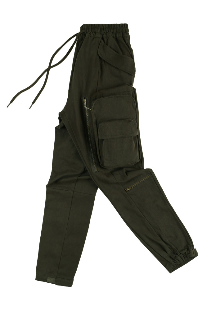 Pocket Zipper Loose Pants
