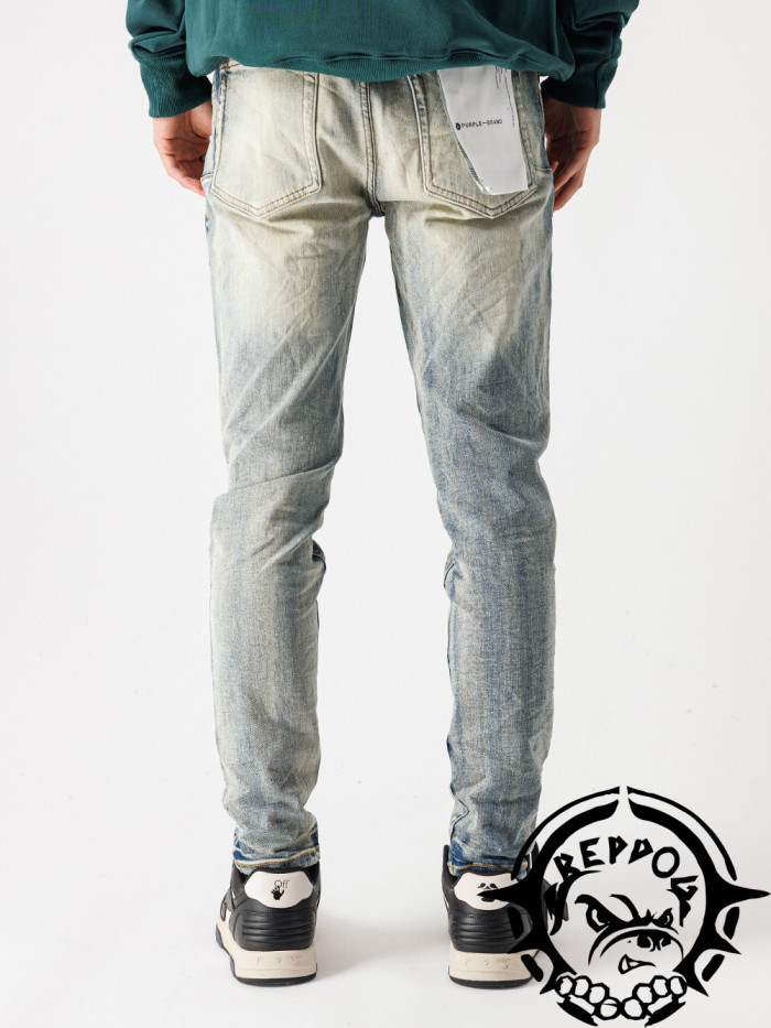 1:1 quality version Scratch Hole Personalized Slim Fit Jeans