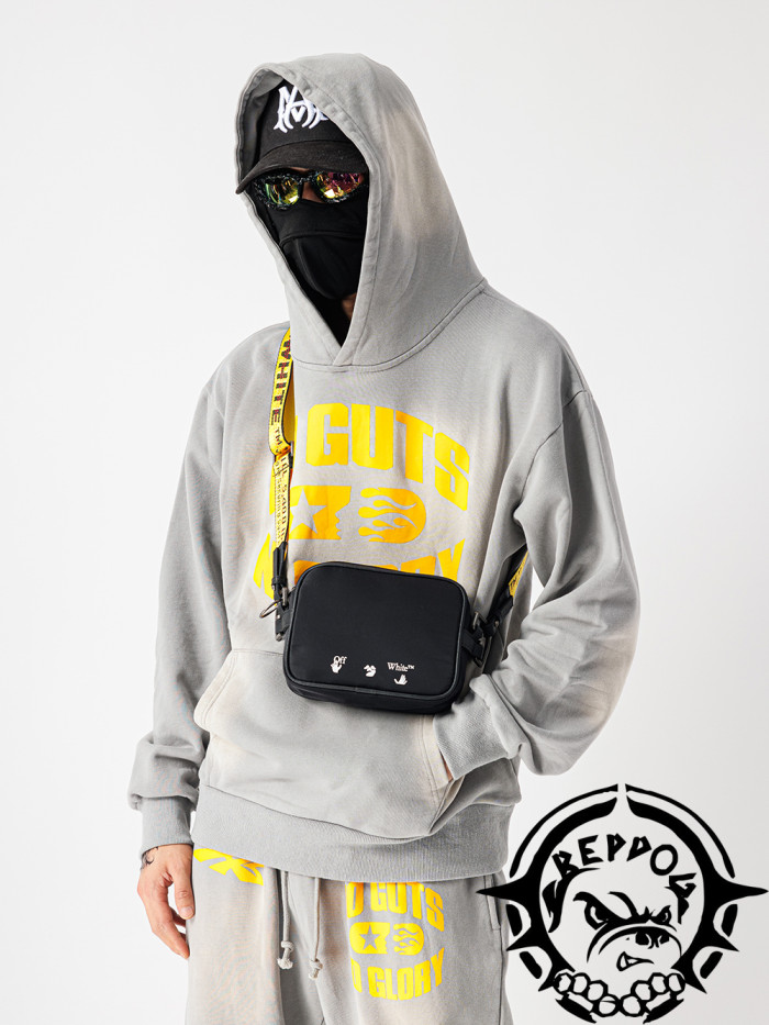 [50% Off]Two-Tone Yellow Letter Print Hoodie 24763195