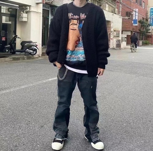 1:1 quality version Spliced Inkjet Pants