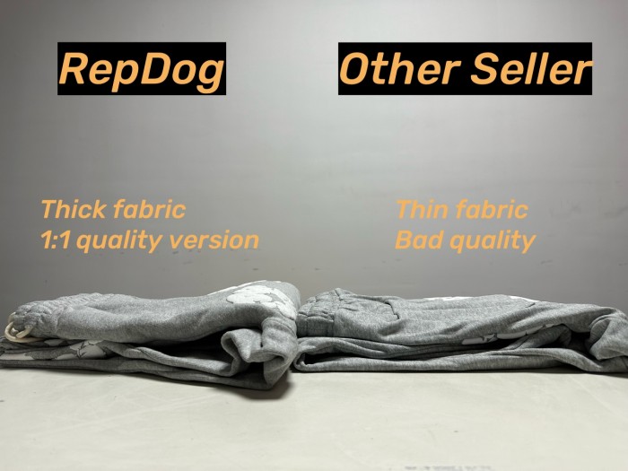 [Including comparative images of RepDog and other seller] 1:1 quality version Irregular-Logo Long Sweatshirt Pants 12 colors