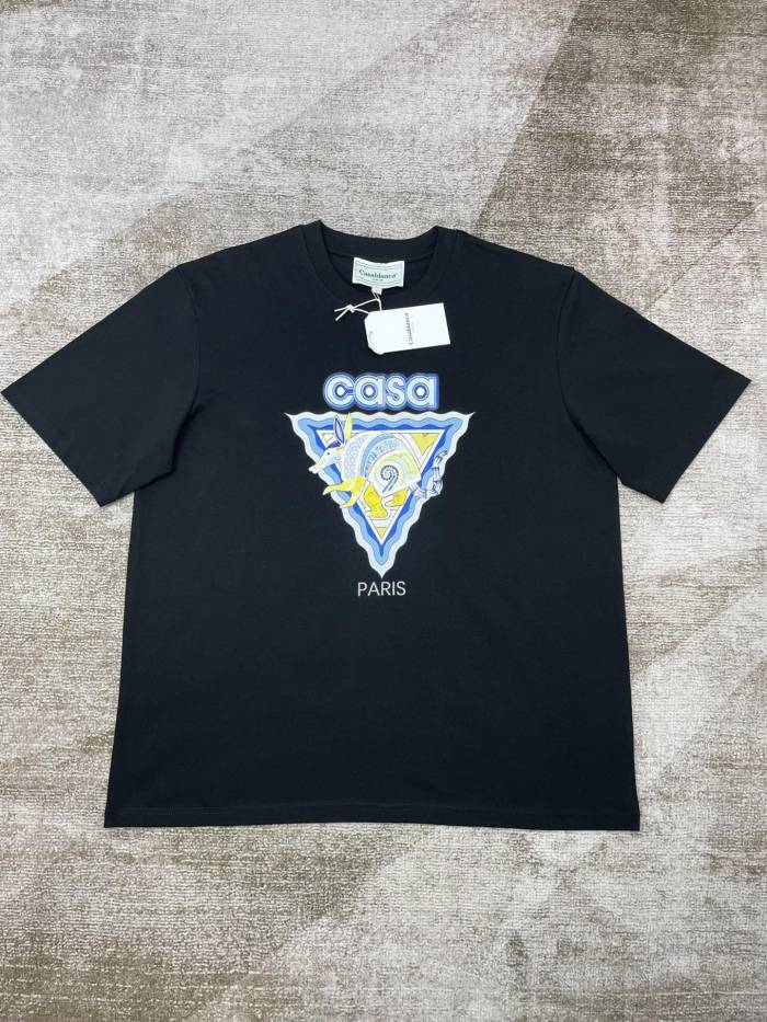 1:1 quality version Prancing Pony Short Sleeve teeTriangle Crocodile Print tee 2 colors