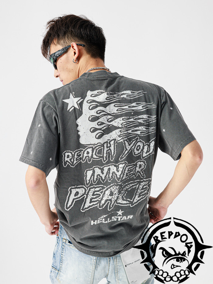 Skull corrosion slogan printed tee