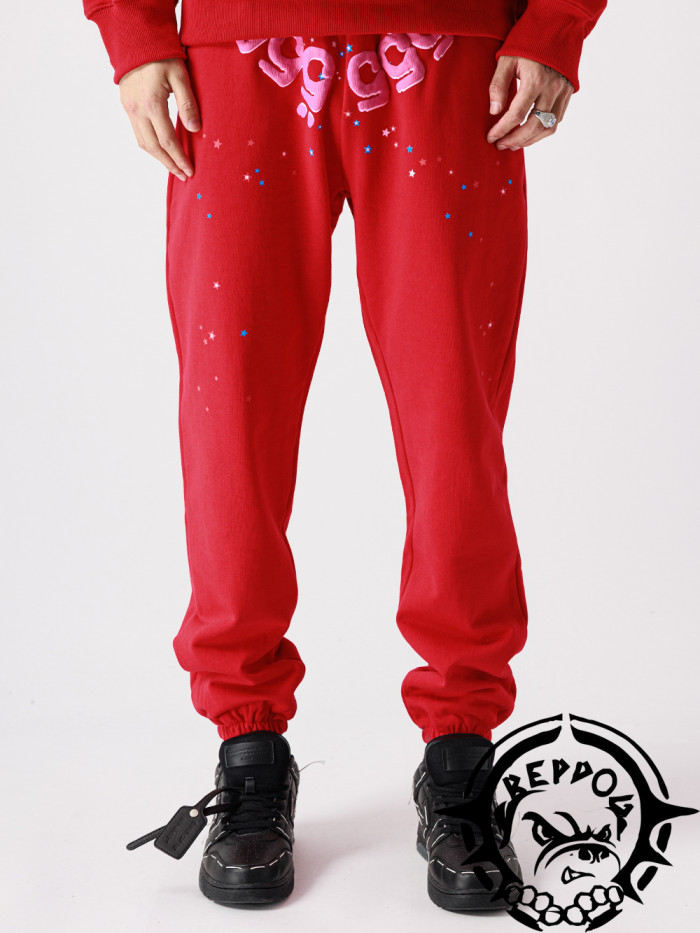 [buy more save more]  Young Thug Sp5der-Pink number red pants