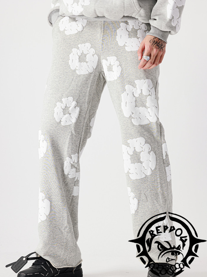 High Street Foam Kapok Print Hoodie& Sweatpants Set 2 colors
