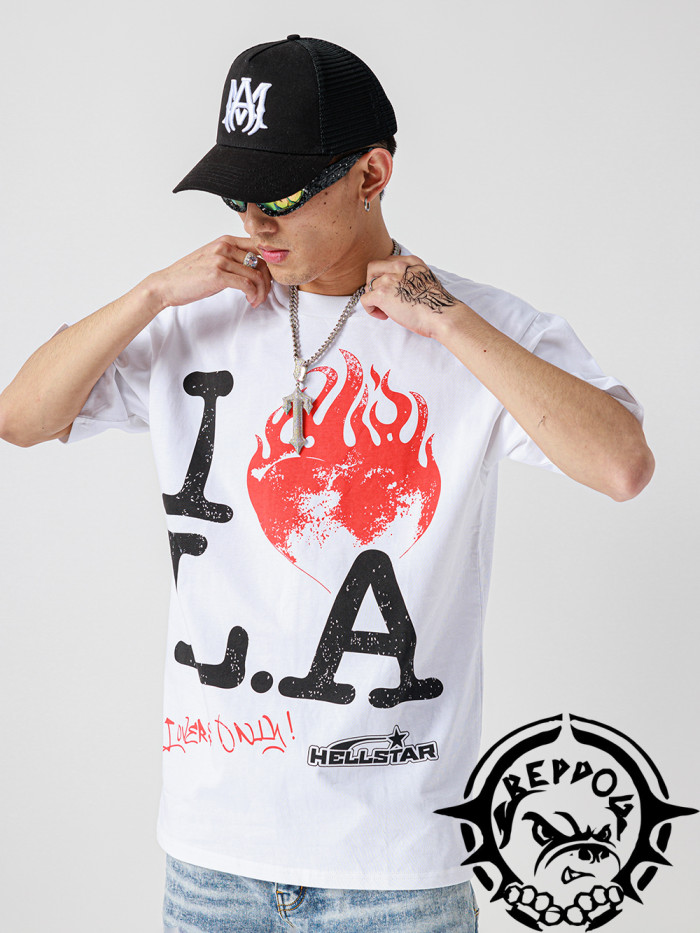 [buy more save more]1:1 quality version I love LA slogan print short sleeve tee