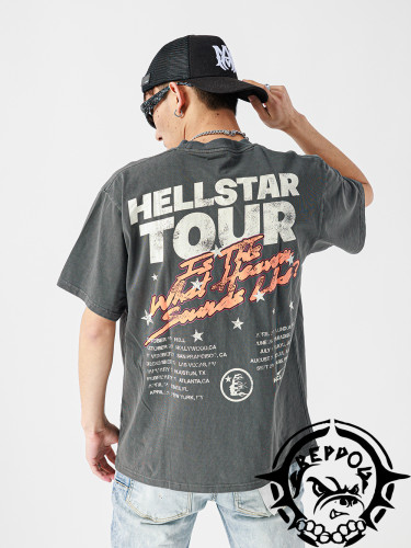 Bad point side face logo slogan washed version  tee