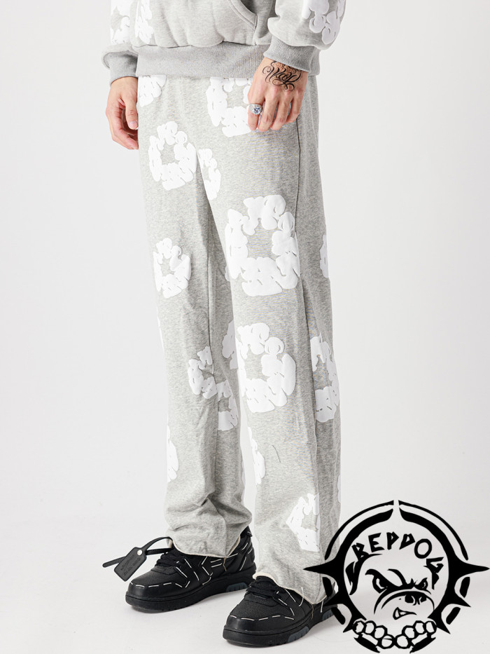 High Street Foam Kapok Print Hoodie& Sweatpants Set 2 colors
